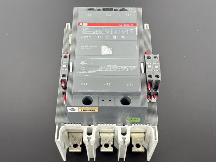 ABB 3 Pole Contactor AF460 30 1000V 650A 500HP, 100 250 Volt AC/DC Coil