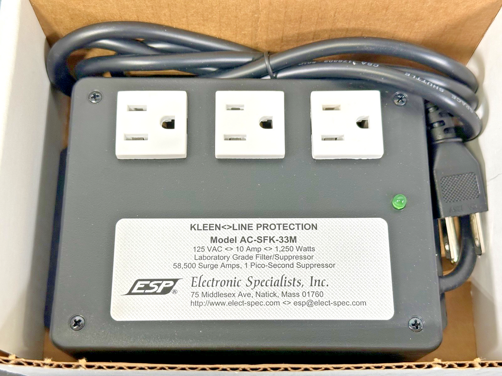 ESP AC-SFK-33M Kleen Line 3-Outlet Power Filter Surge Suppressor New Open Box1