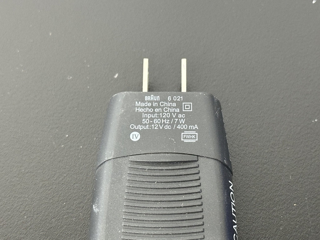 Braun Type 6021 AC Power Adapter Charger 12V DC 400mA2