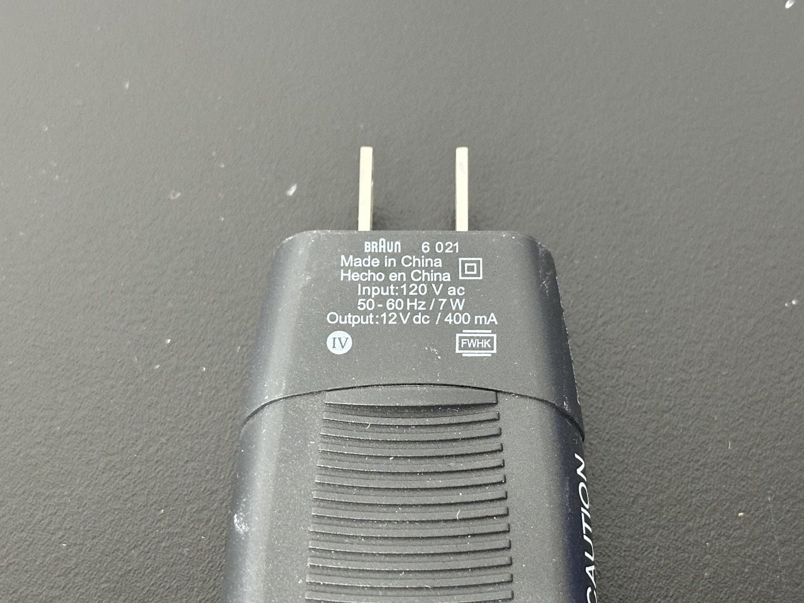 Braun Type 6021 AC Power Adapter Charger 12V DC 400mA2
