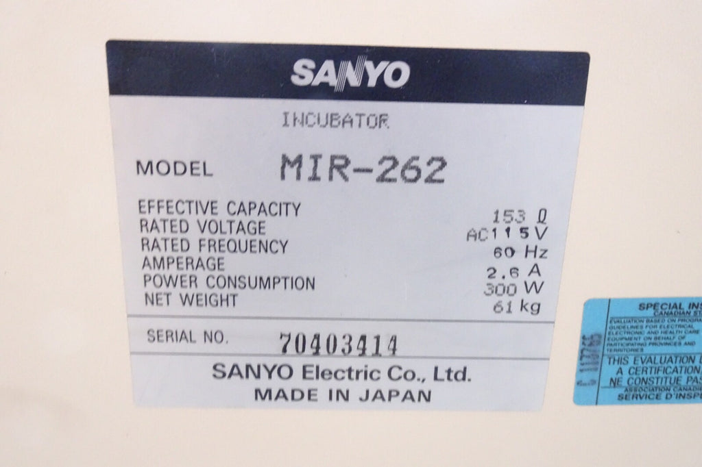 SANYO MIR 262 LAB INCUBATOR7
