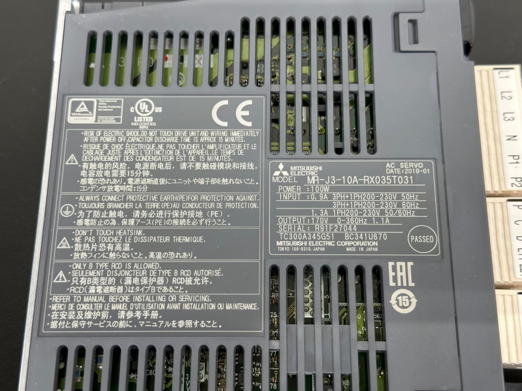 Mitsubishi Electric MR J3 10A RX035T031 Servo Drive Amplifier 100W MR J31