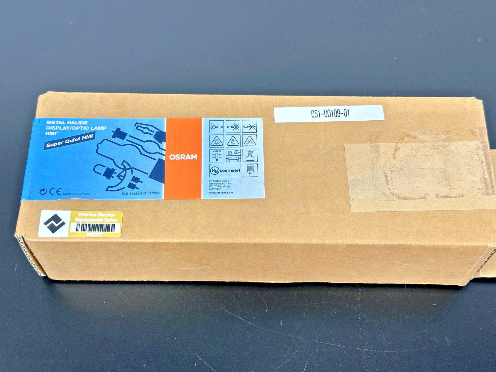 OSRAM HMI 1200W/GS Metal Halide Display Optic Lamp 3288980004 New Open Box3