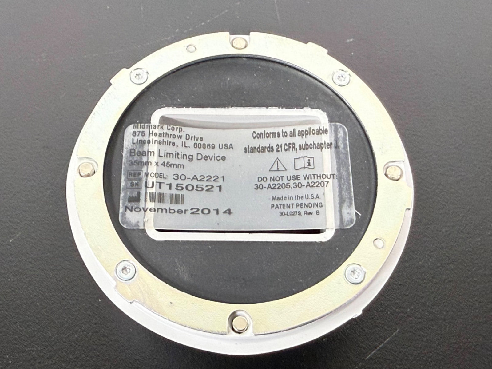 MiAmark 30 A2221 Beam Limiting Device 35x45mm Collimator Attachment1