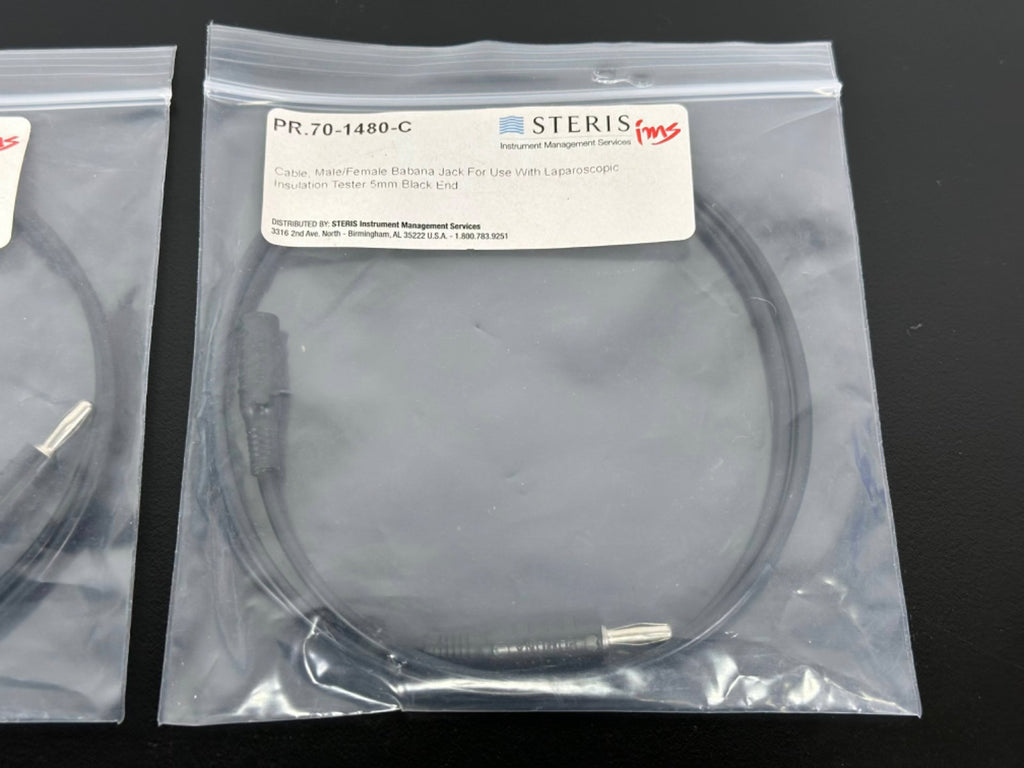 Lot of 2 STERIS IMS PR.70 1480 C Male/Female Banana Jack Cable Laparoscopic Test2