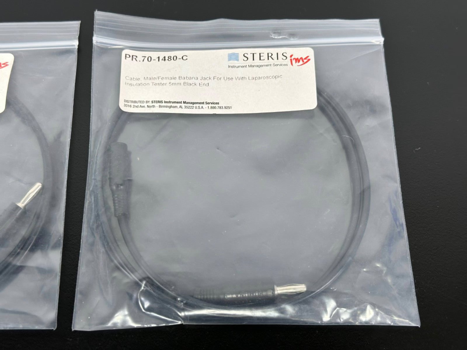 Lot of 2 STERIS IMS PR.70 1480 C Male/Female Banana Jack Cable Laparoscopic Test2