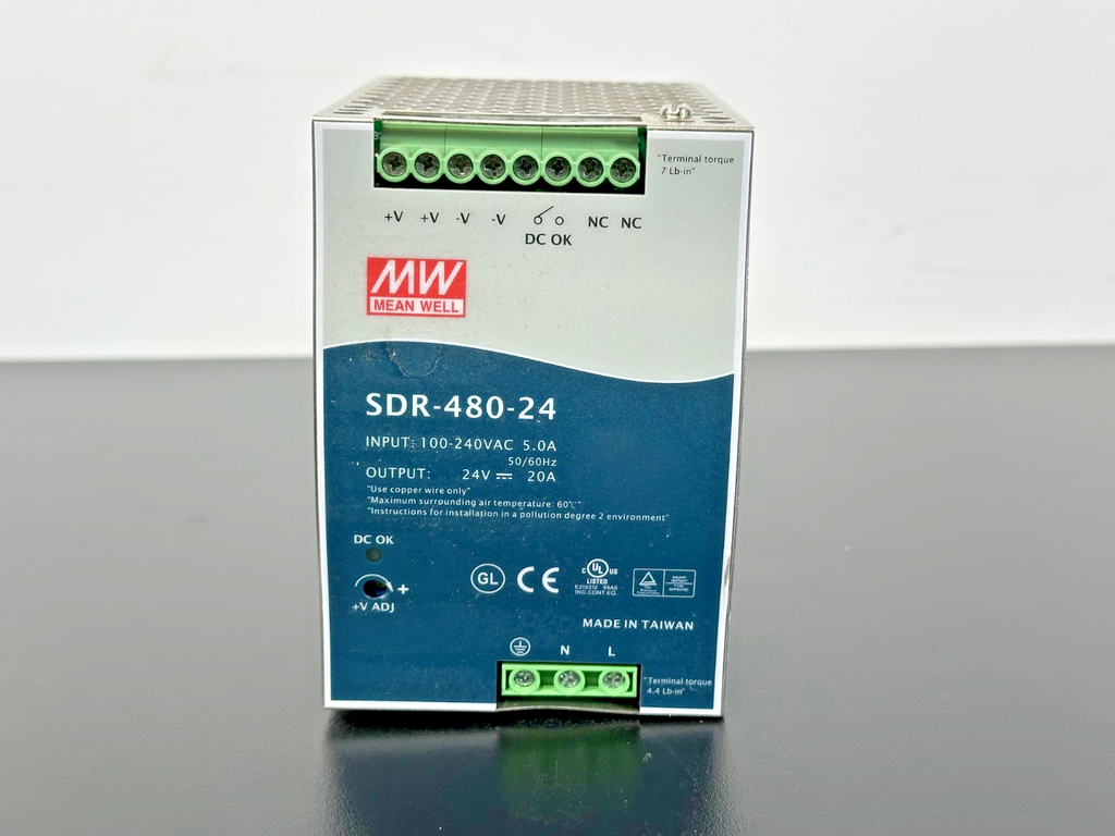 Mean Well SDR 480 24 480W 24V 20A AC DC DIN Rail Power Supply Used Untested1