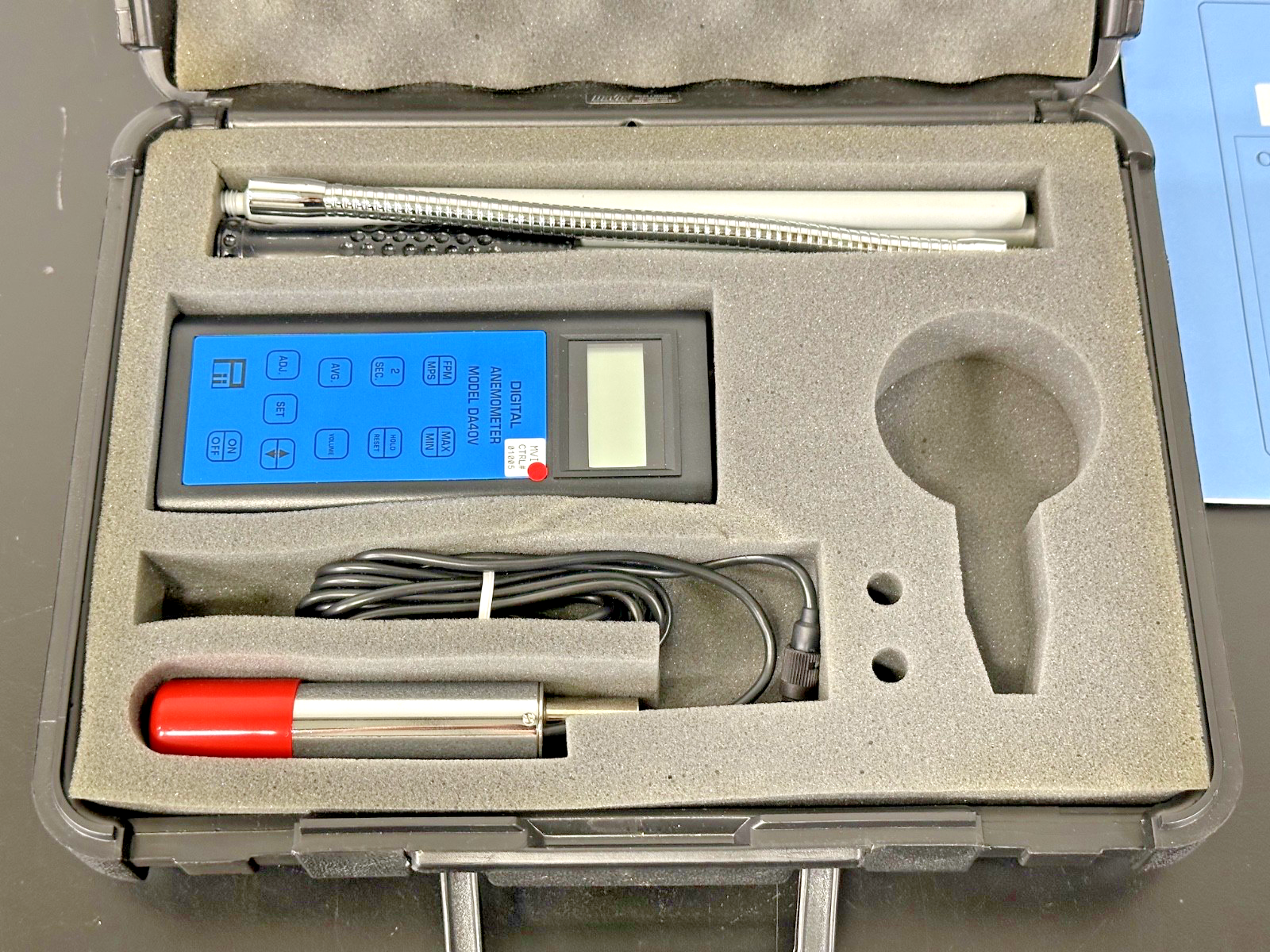 Pacer Industries DA40V Digital Anemometer Air Velocity Meter Probe Kit1