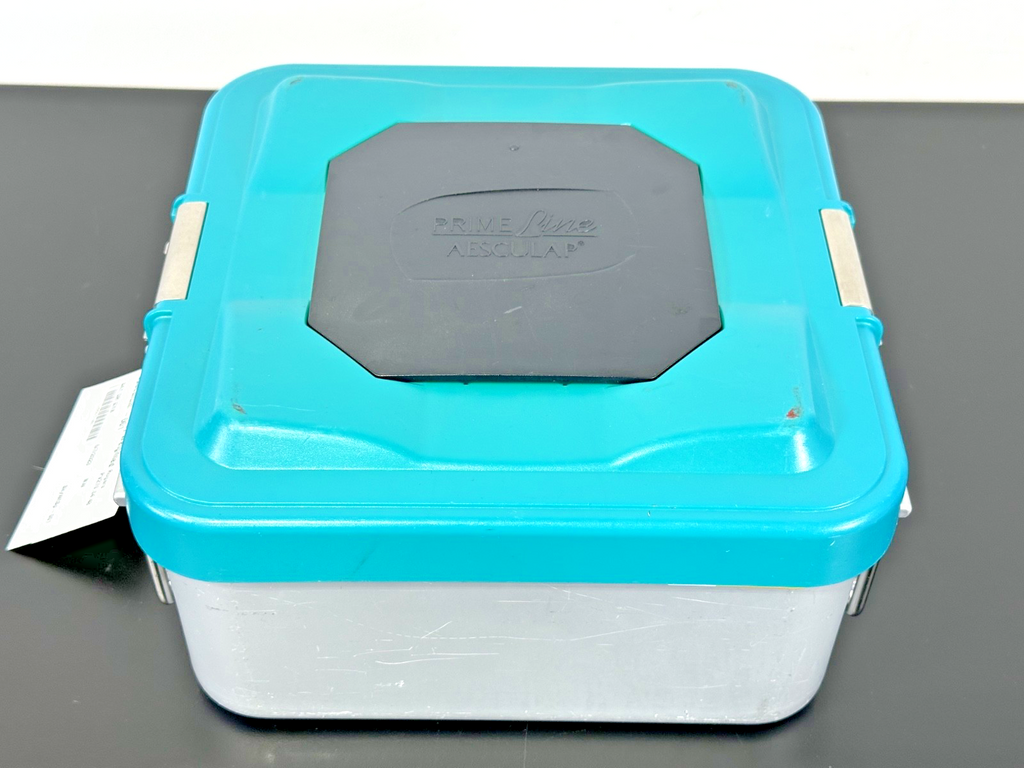 Aesculap PrimeLine Rigid Instrument Container Case Filter Teal Lid Germany1