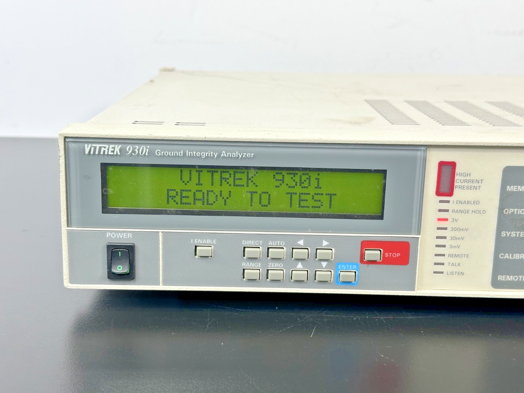 Vitrek 930i Ground Integrity Analyzer with 944i Inputs – Powers On1