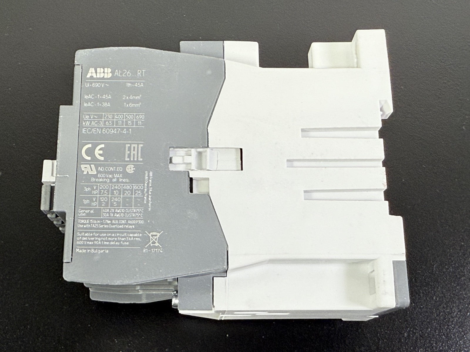 ABB AL26 40 00 AL26 R81 RT5/32 POLE CONTACTOR 24V DC0