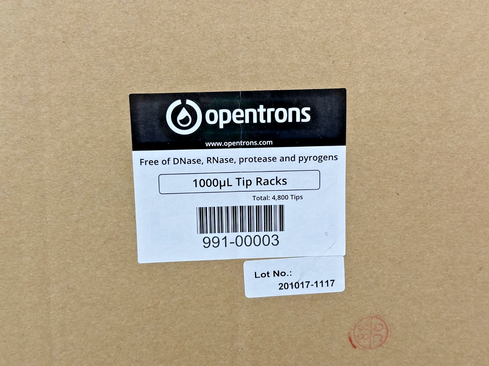 Opentrons 991 00003 1000uL Pipette Tip Racks 4,800 Tips Case New Unused2