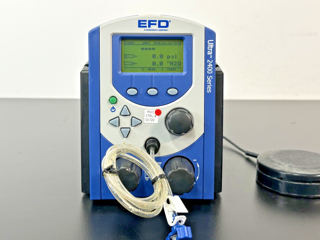 Nordson EFD Ultra 2400 Series Digital Fluid Dispenser w/ Foot Pedal Working1