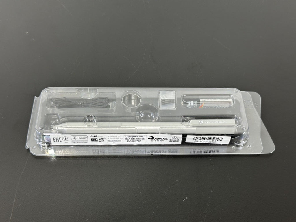 HP 839082 003 846410 001 Active Stylus Pen Silver w/ Accessories New Sealed0
