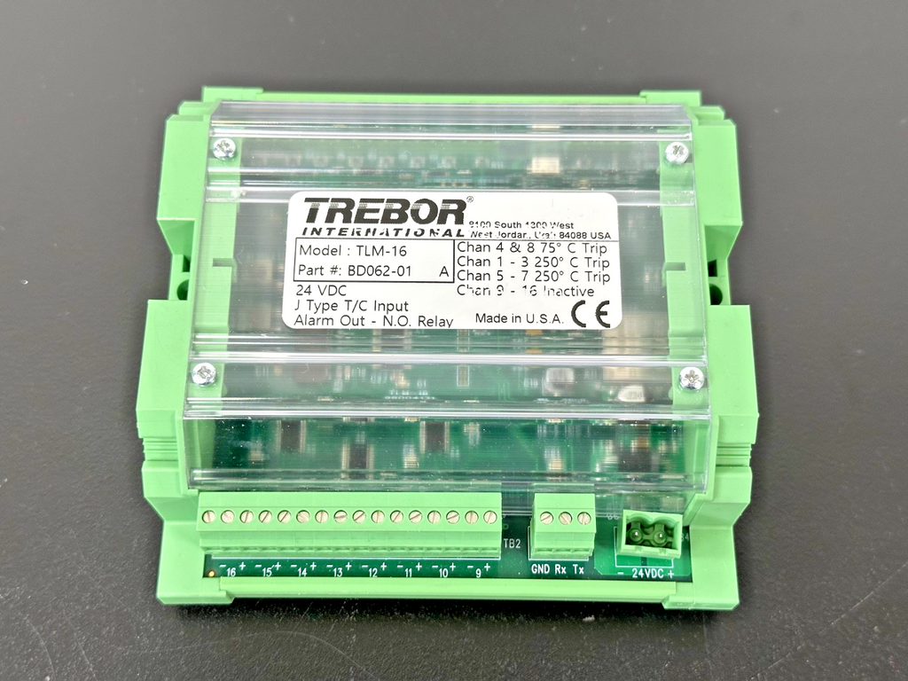 Trebor TLM 16 16 Channel J Type Temperature Monitor BD062 01 24VDC Used0