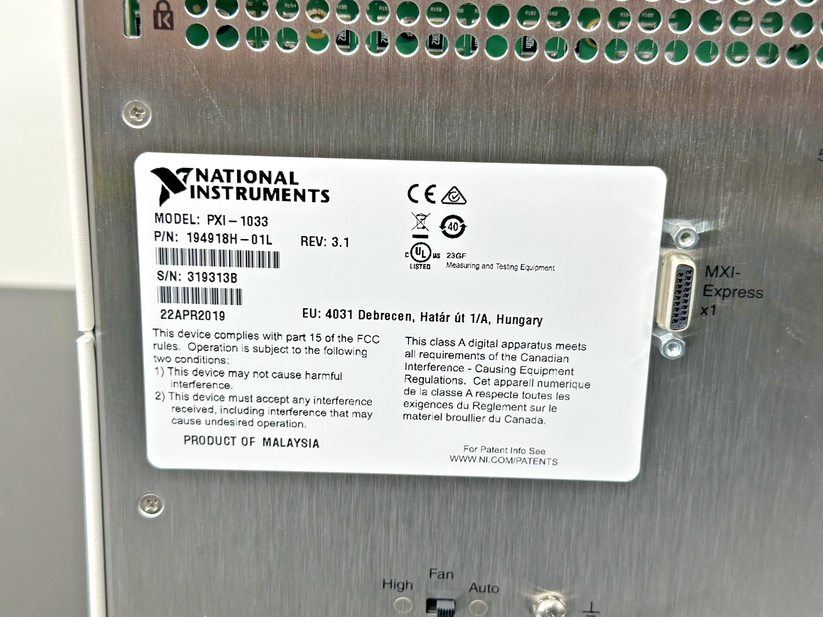 National Instruments NI PXI 1033 5 Slot PXI Chassis MXI Express | Working6