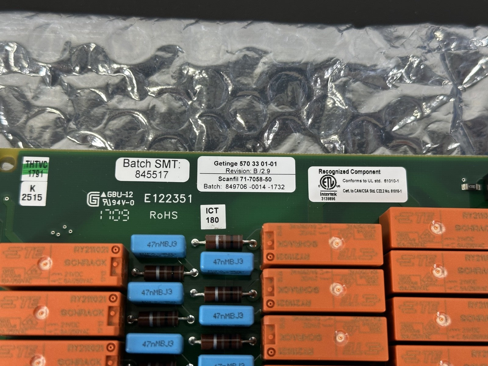 Getinge 570 33 01 01 Rev B/2.9 Industrial Control PCB Circuit Board1