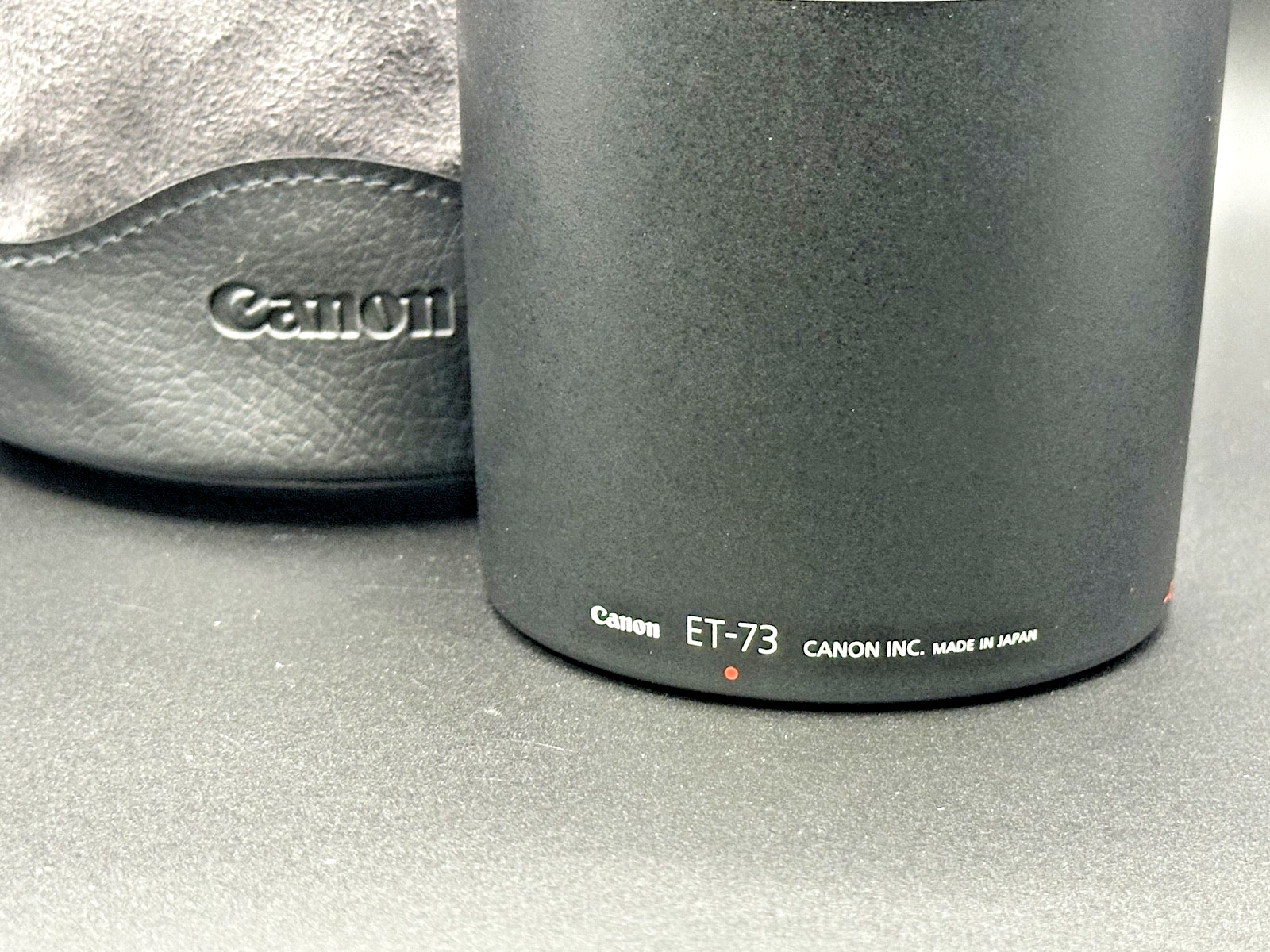 Canon ET-73 Genuine Lens Hood w/ Canon Drawstring Pouch Made in Japan3