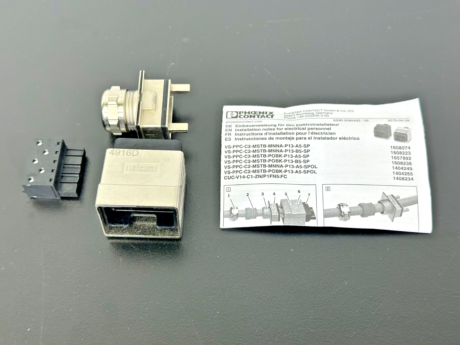 Phoenix Contact CUC V14 C1 ZN/P1FN5:FC IP65 Panel Mount RJ45 Connector Kit0