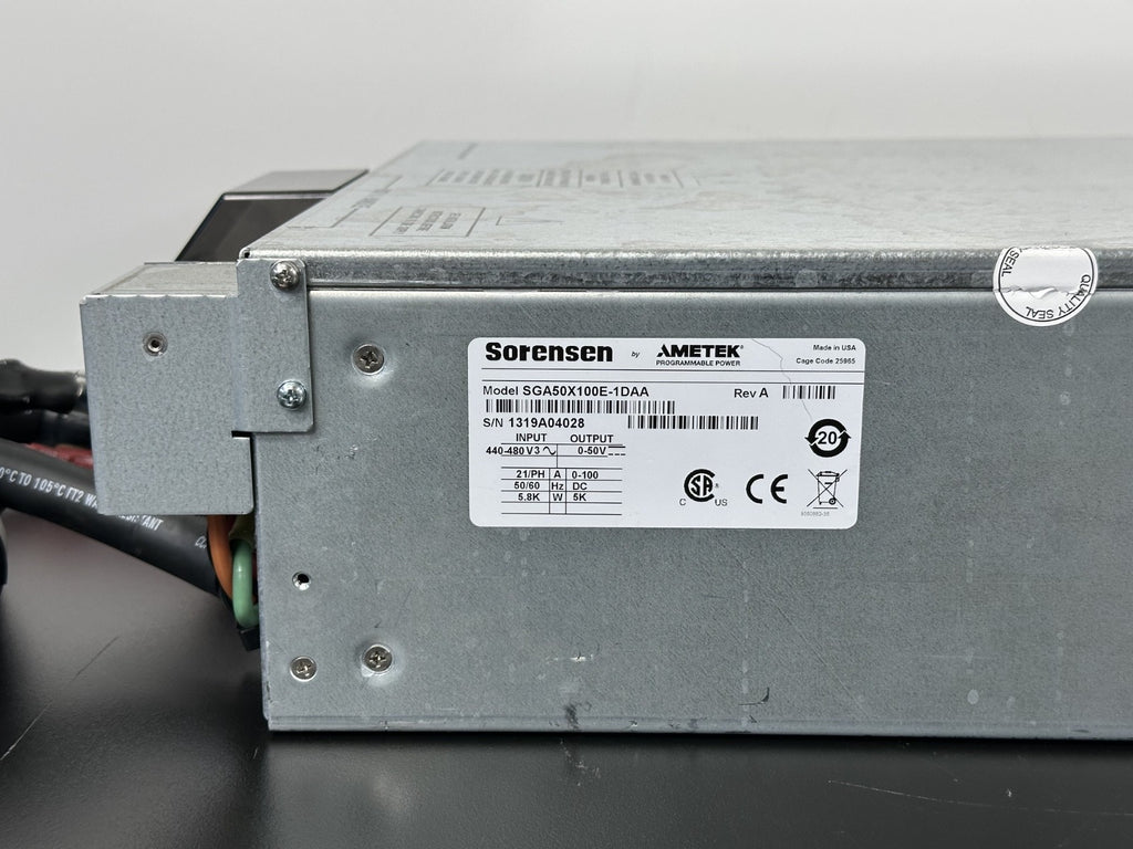 AMETEK Sorensen SGA50X100E 1DAA Programmable DC Power Supply 0 50V 100A8