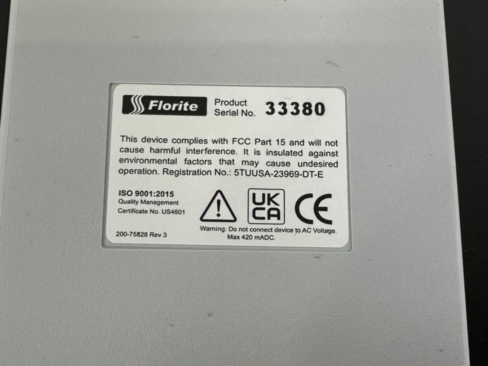 Florite Process Control Display Meter QTY RATE Panel Controller 333803