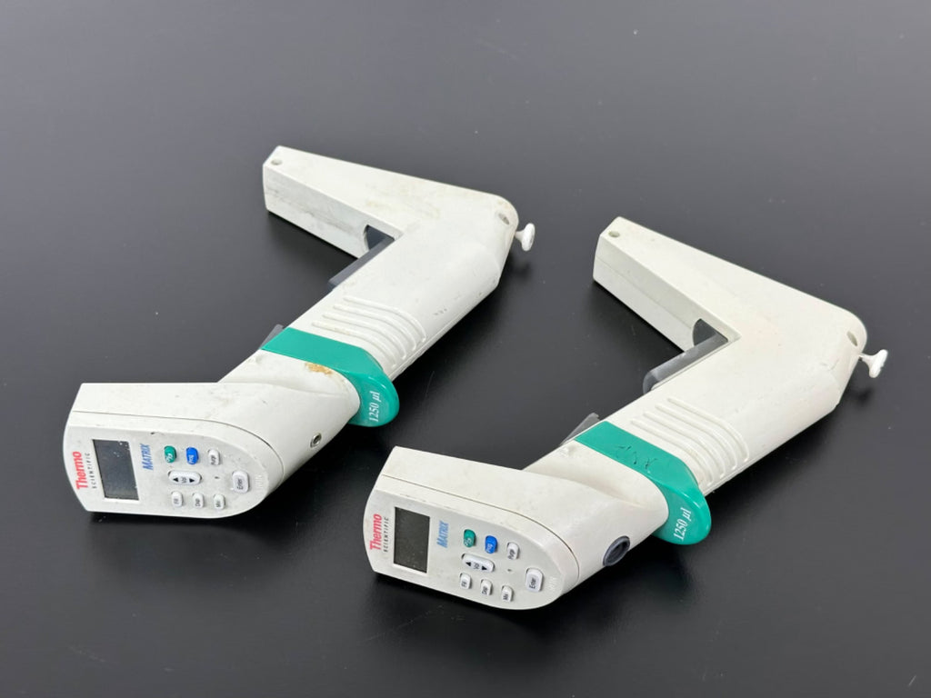 Lot of 2 Thermo Scientific Matrix 1250uL Electronic Multichannel Pipettes Parts0