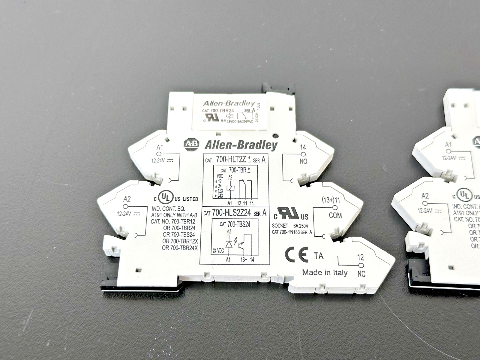Lot of 2 Allen Bradley 700 HLT2Z7 12 24VDC Interface Relay Modules Used Untested2