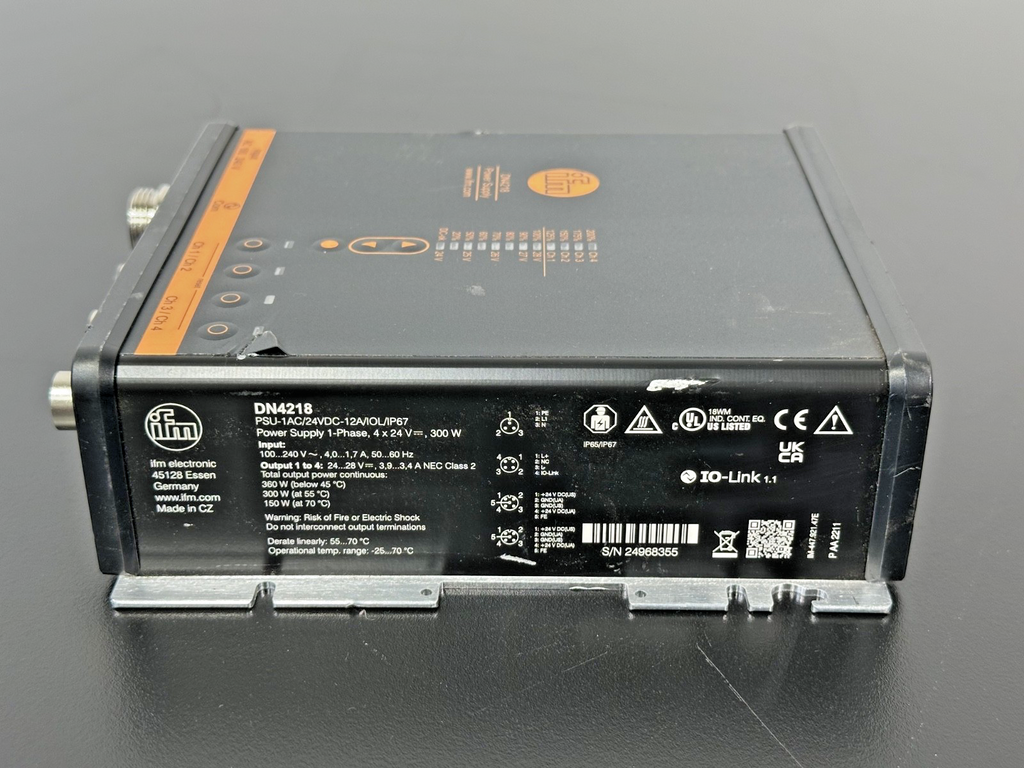 IFM DN4218 24VDC 12A 300W Industrial Power Supply IO Link IP67 Used Untested2