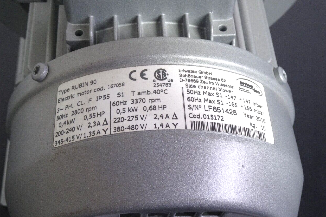 Briwatec RUBIN 90 167058 Regenerative Blower 304