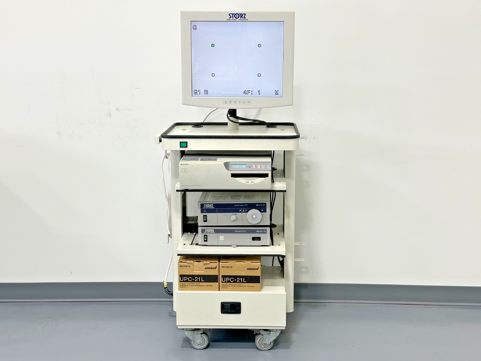 Karl Storz Xenon Nova 175 Telecam DX II Endoscopy Tower Cart Sony UP 51MD3