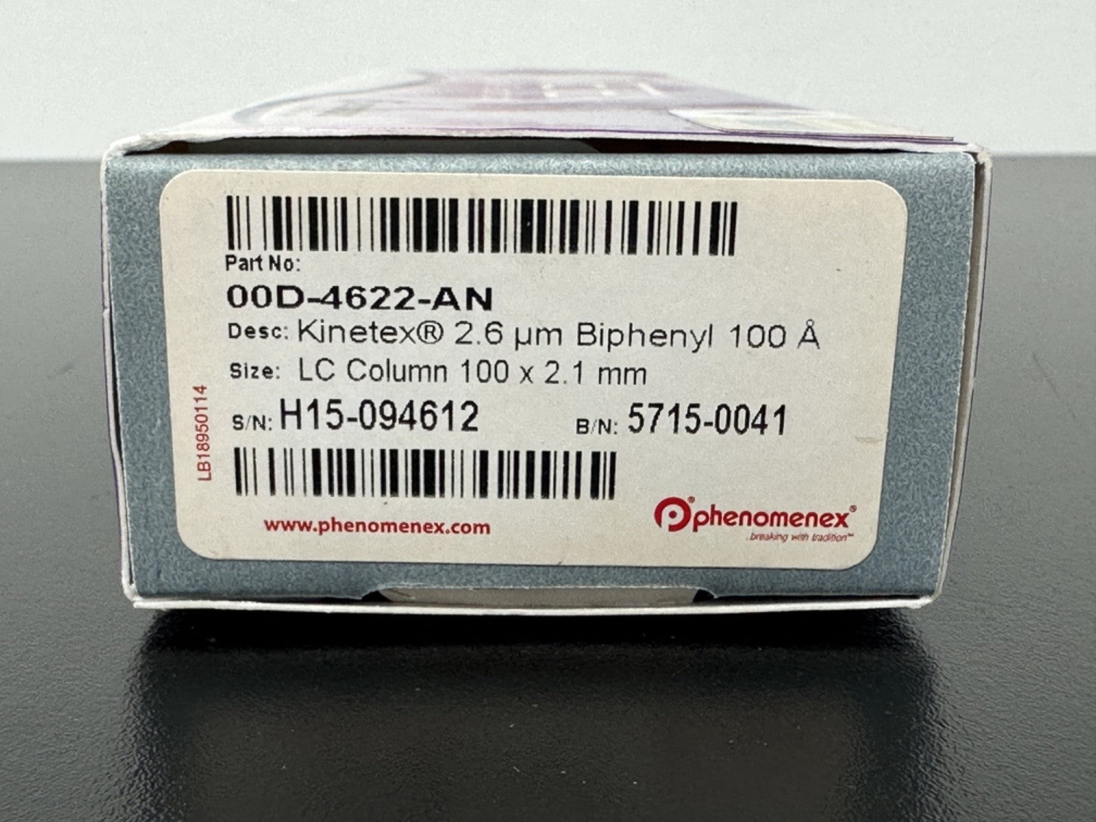 Phenomenex Kinetex Biphenyl 2.6µm 100Å LC Column 100x2.1mm 00D 4622 AN2