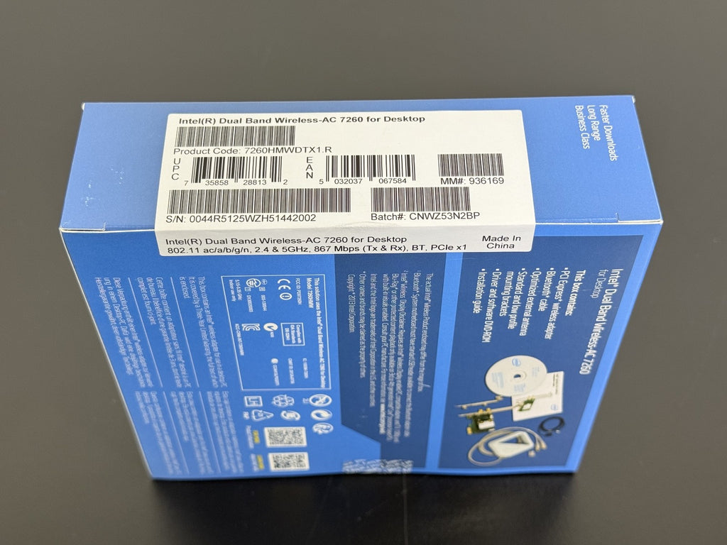NEW Intel Dual Band Wireless AC 7260 for Desktop Network Adapter (7260HMWDTX1.R)1
