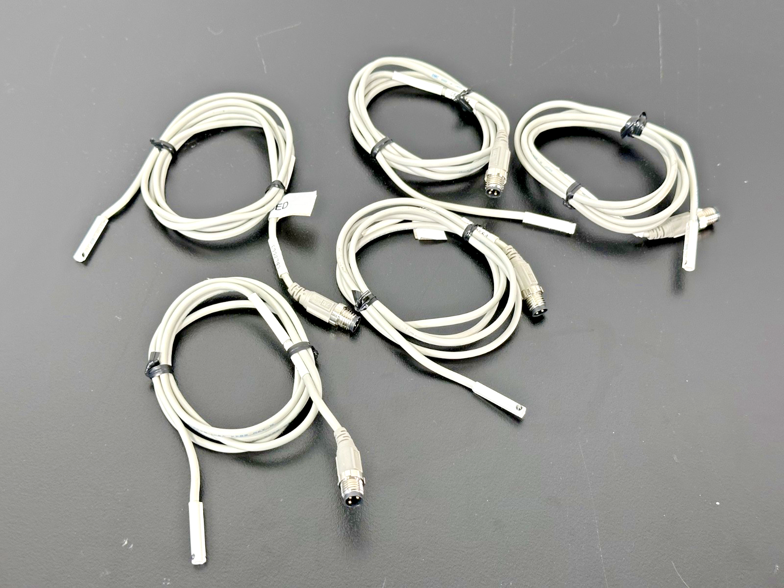 Lot of 5 SMC D M9N Magnetic Auto Switch Sensors w/ M8 Connectors Used Untested0