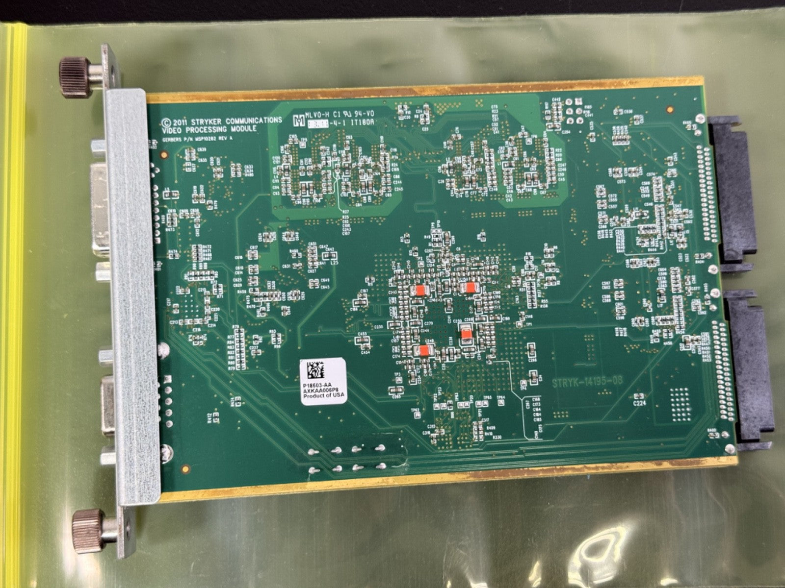 Stryker Communications Video Processing Module P18603 AA MSP10282 Rev A –Medical3