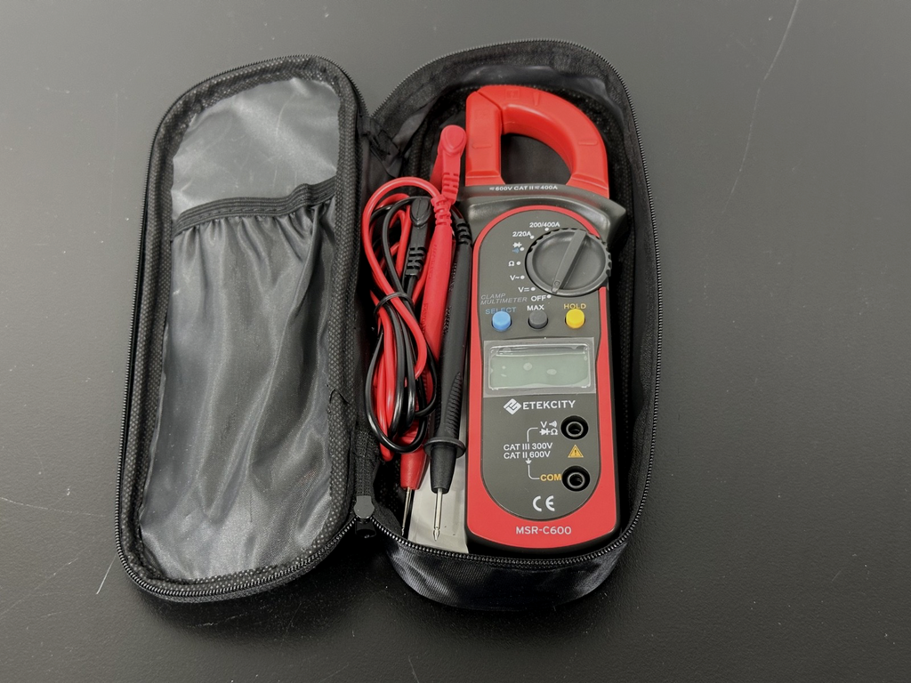 Etekcity MSR C600 Digital Clamp Meter AC Current Multimeter w/ Leads & Case0