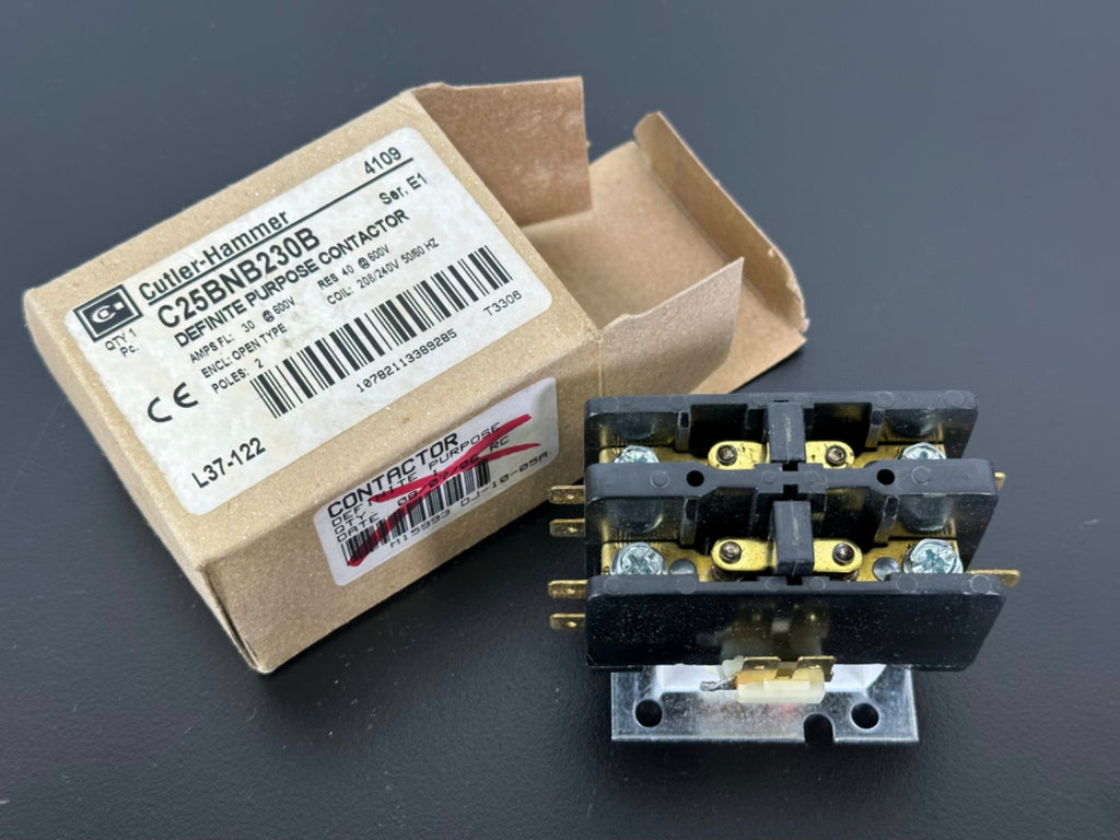 Cutler Hammer C25BNB230B Definite Purpose Contactor 30A 208/240V 2 Pole1