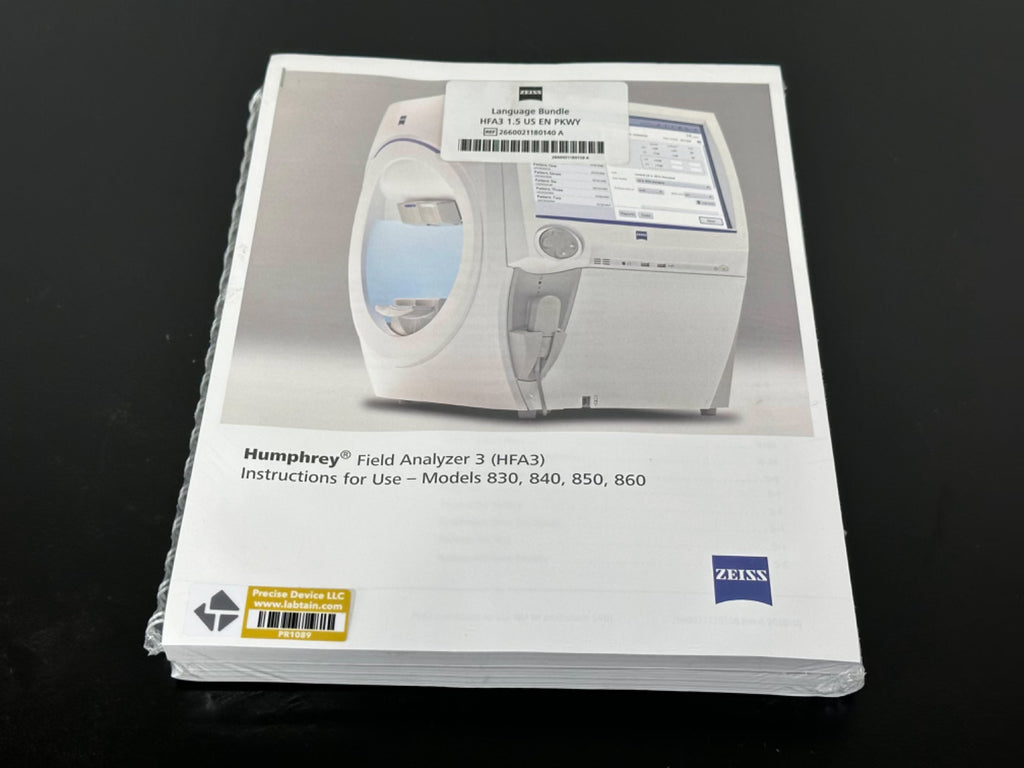 ZEISS Humphrey Field Analyzer 3 HFA3 Instructions Manual Models 830 840 850 8600