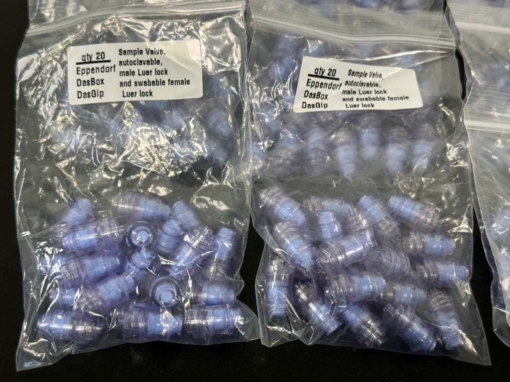 Eppendorf DasBox DasGip Sample Valve Lot of 39 Bags Qty 20 Each Luer Lock2