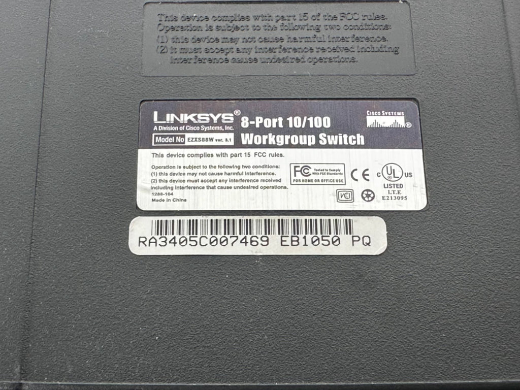 Linksys EZXS88W 8 Port 10/100 Workgroup Switch Cisco Ethernet Network Hub4
