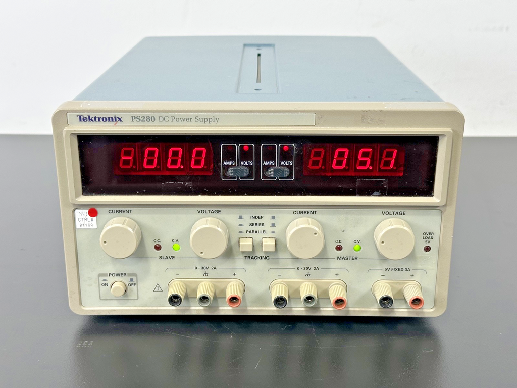 Tektronix PS280 Triple Output DC Power Supply 30V 2A 5V 3A Powers On Working0