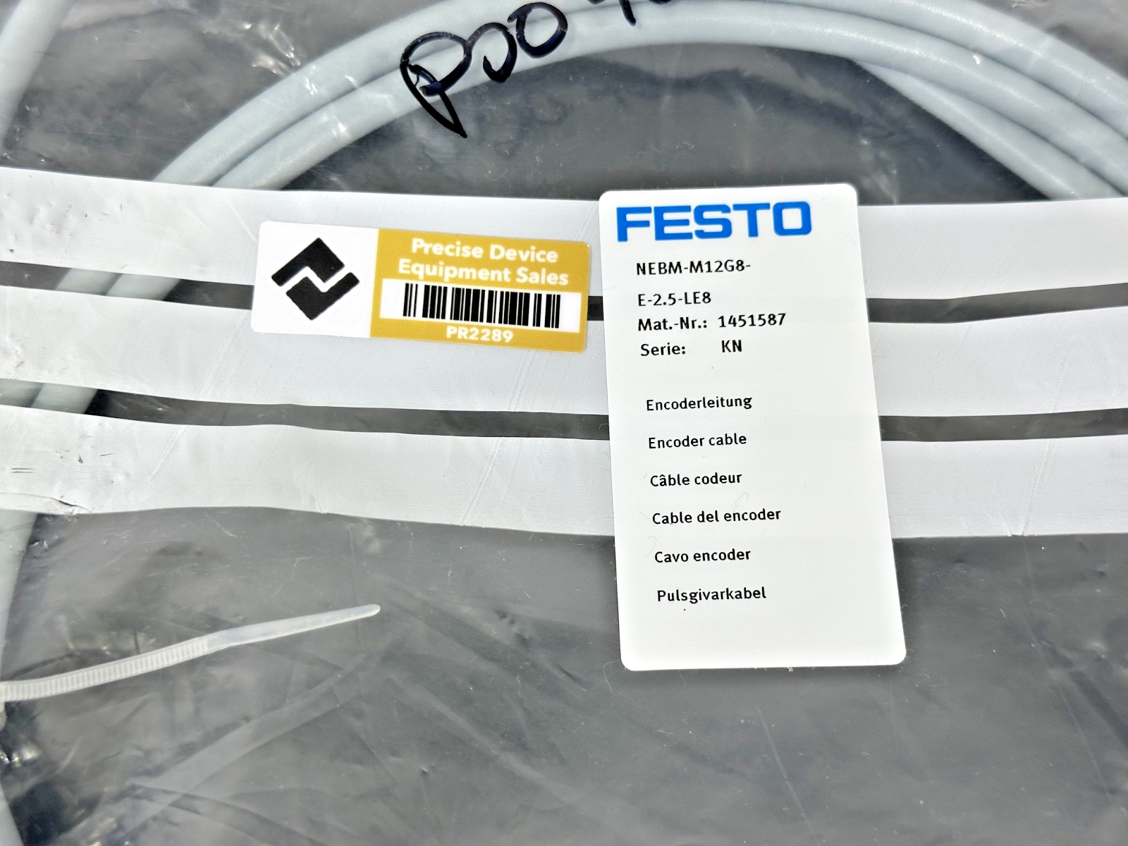 Festo NEBM M12G8 E 2.5 LE8 Encoder Cable 2.5M M12 1451587 New2
