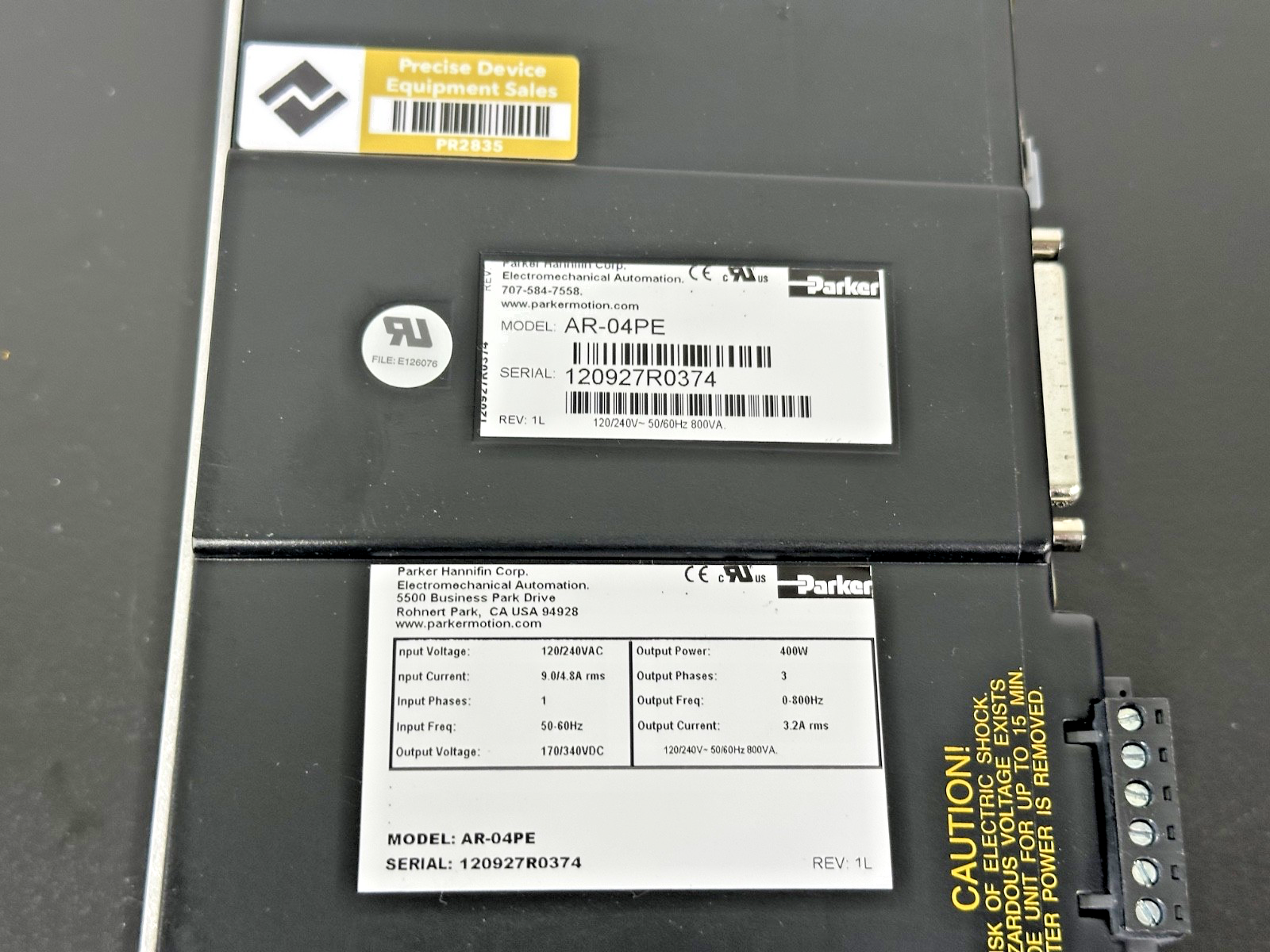 Parker AR 04PE Aries EPL Servo Drive 400W 120/240VAC Ethernet Powerlink5