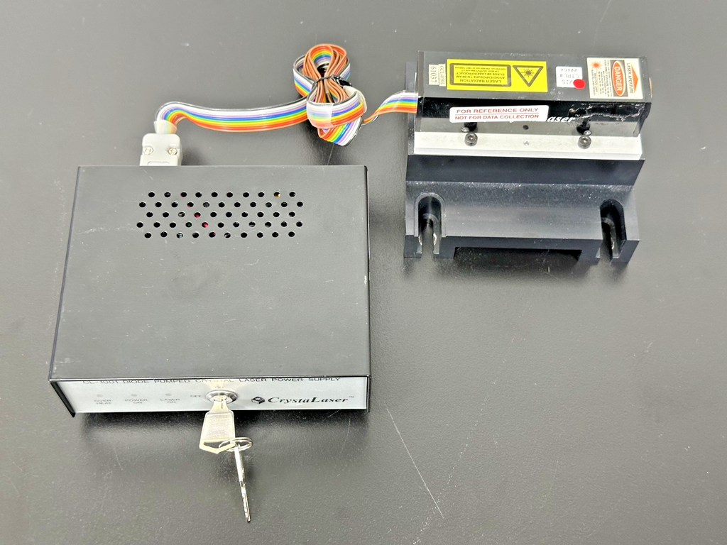 CrystaLaser GCL 050L Green Laser Head w/ CL 1001 Power Supply & Keys Working3