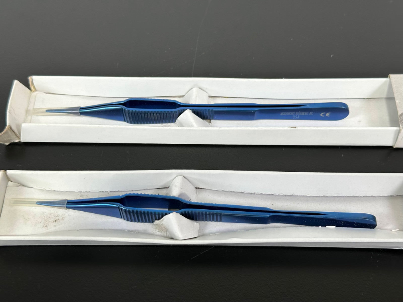 Microsurgery Instruments Inc Fine Micro Forceps Tweezers Titanium Blue Lot of 21