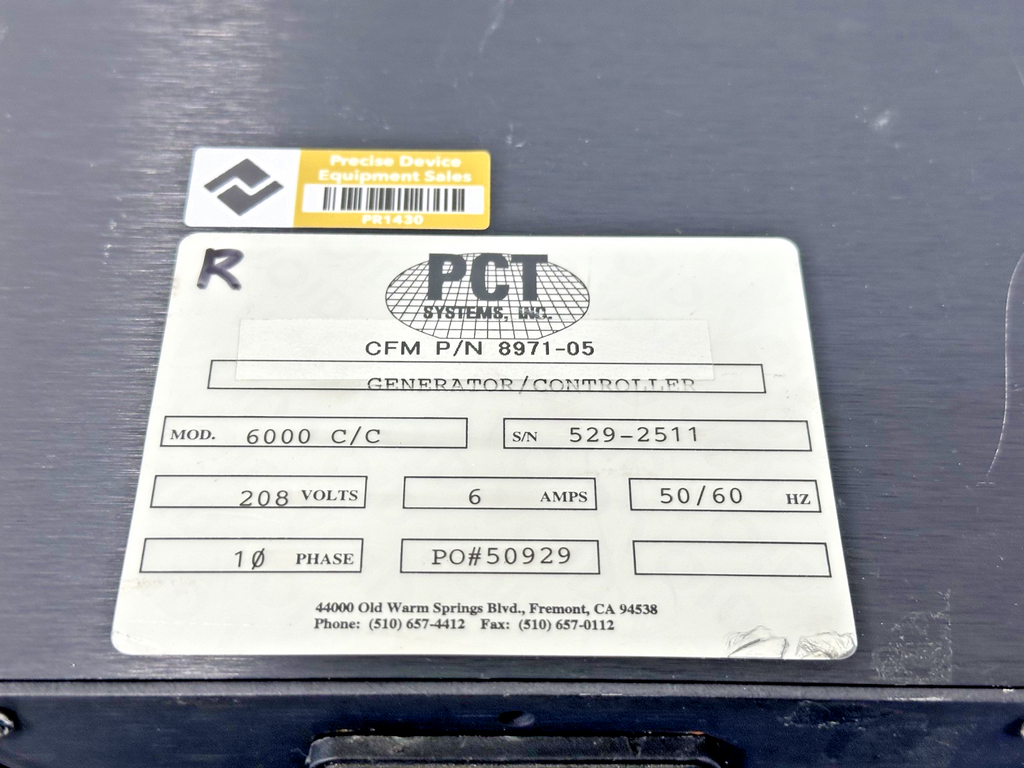 PCT Systems Megasonic Hyperclean 6000 C/C Generator Controller CFM P/N 8971 056