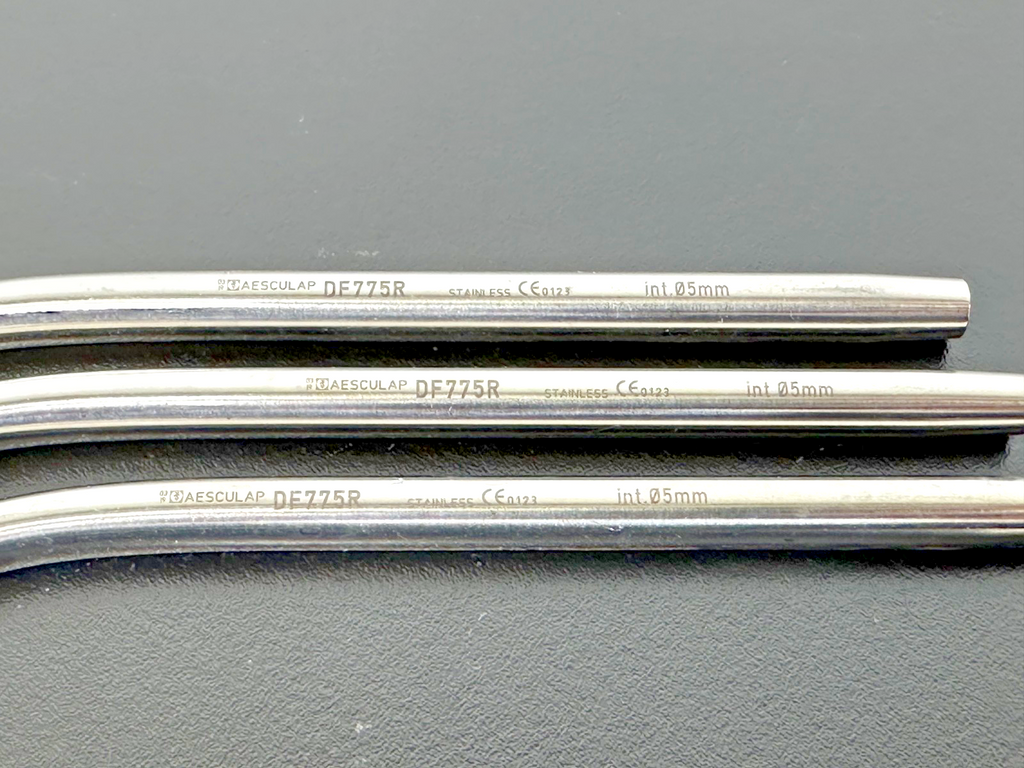 Lot of 3 Aesculap DF775R 5mm 140mm Stainless Dental Suction Tips2