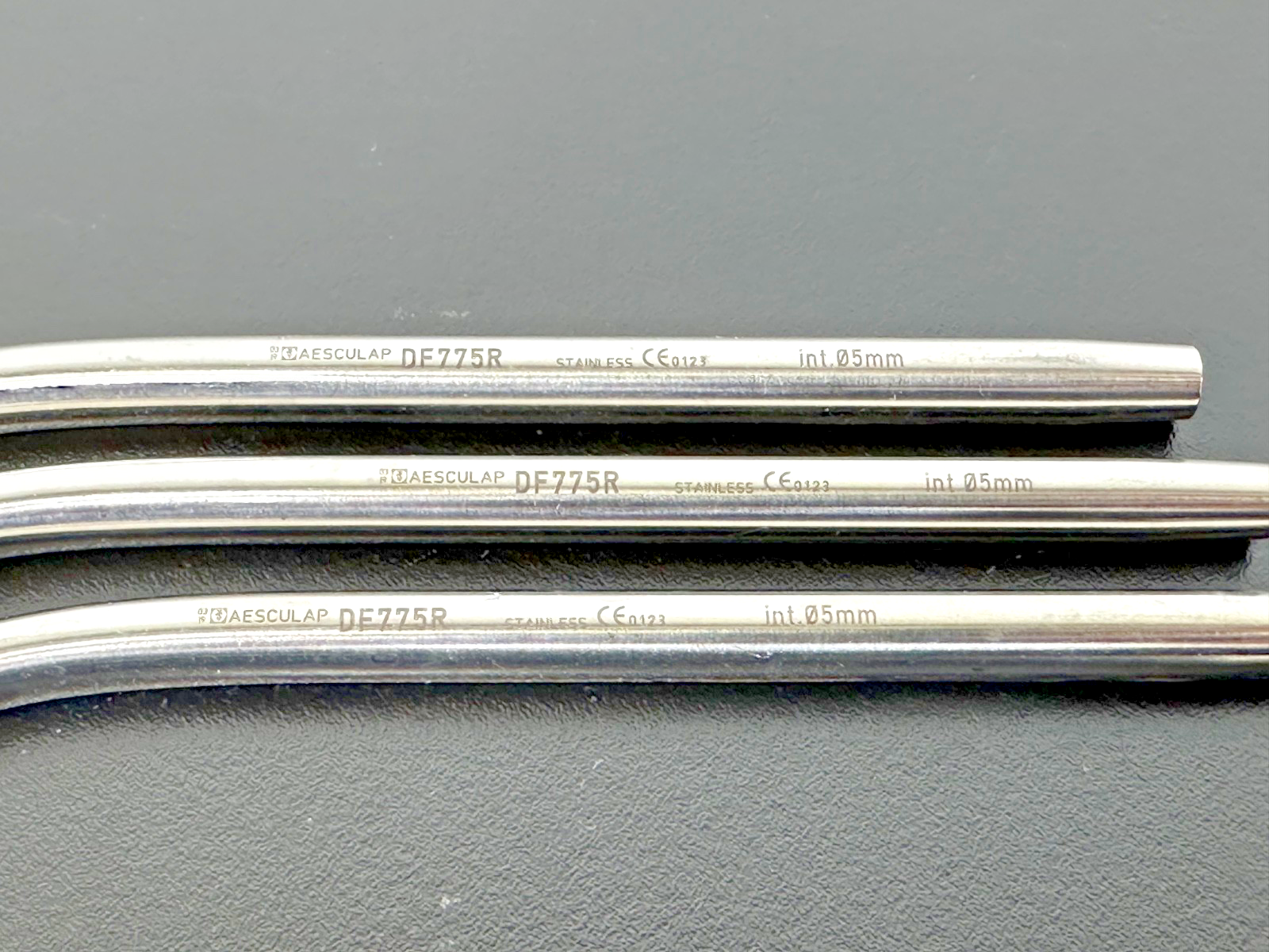 Lot of 3 Aesculap DF775R 5mm 140mm Stainless Dental Suction Tips2