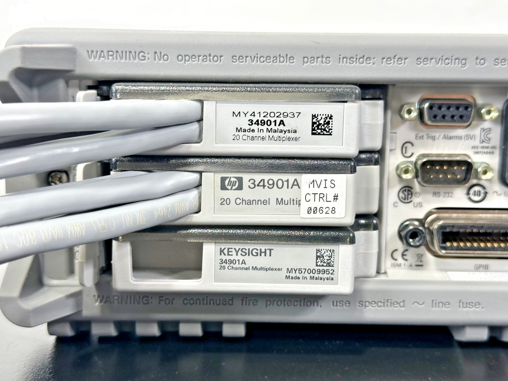 Keysight 34970A Data Acquisition Switch Unit w/ 3x 34901A Multiplexer Working2