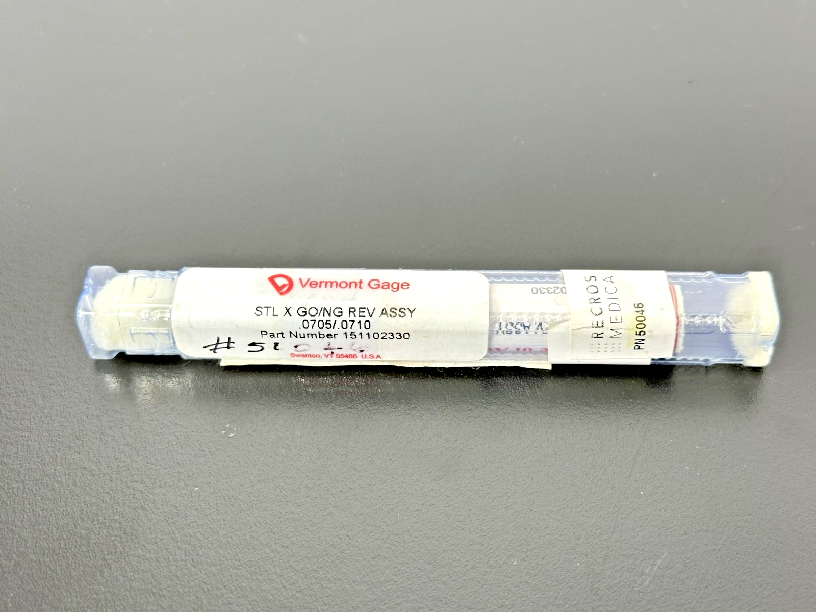 Vermont Gage 151102330 GO/NO GO Pin Gage Assembly .0705/.07102
