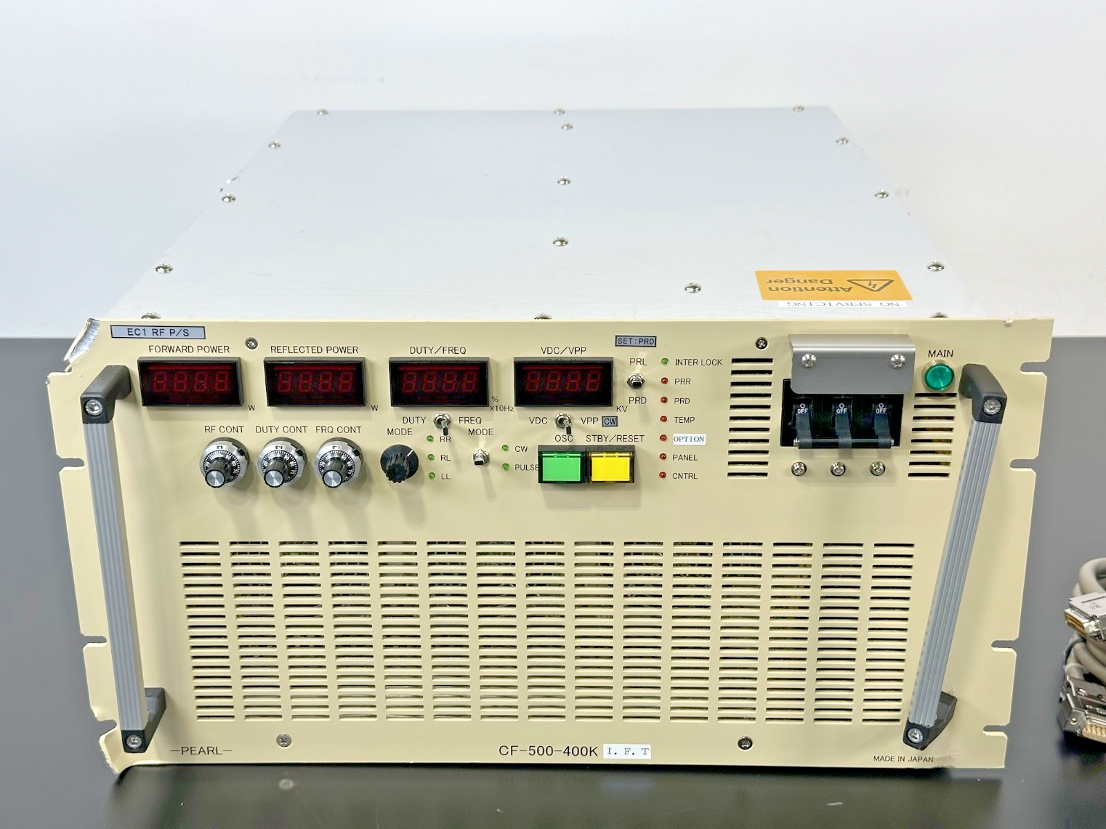 Pearl Kogyo CF 500 400K 400kHz 500W RF Power Supply Generator w/ RF Output0